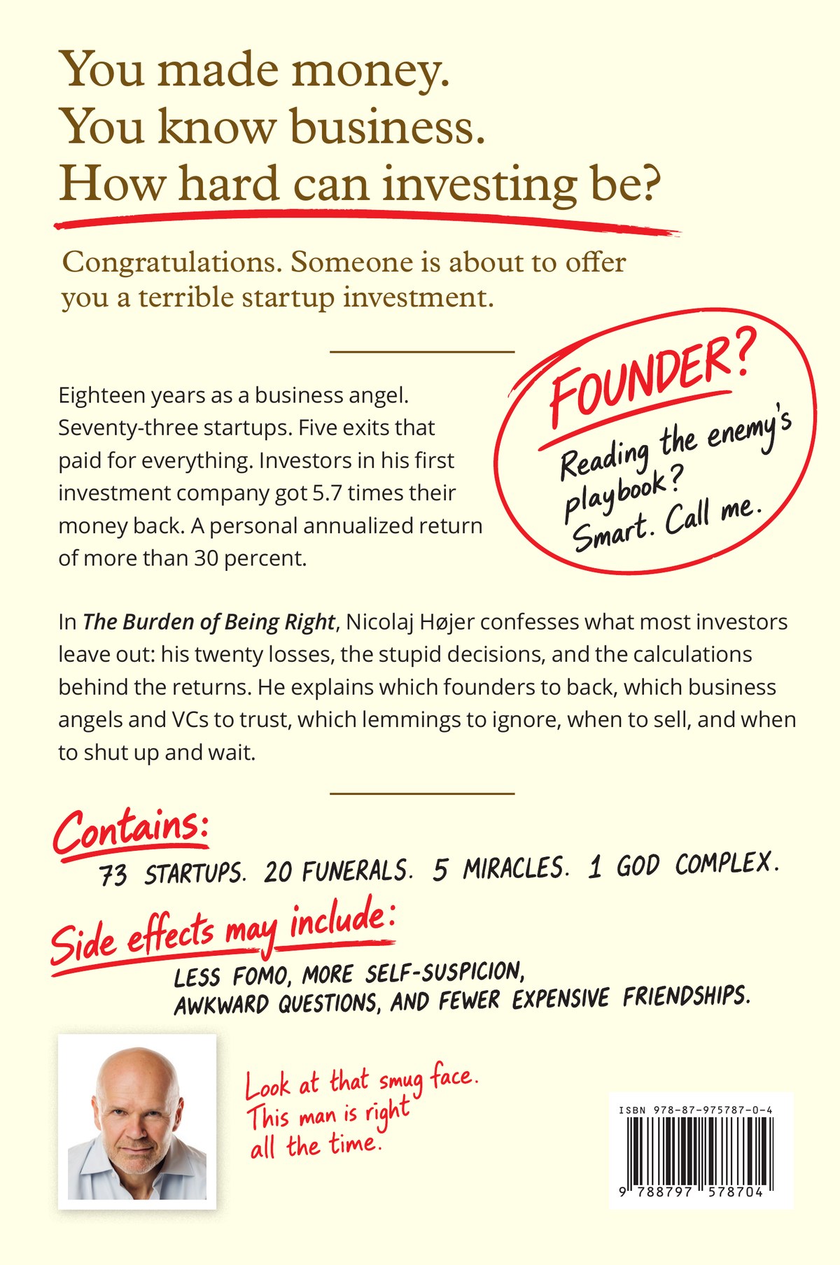The Burden of Being Right — back cover